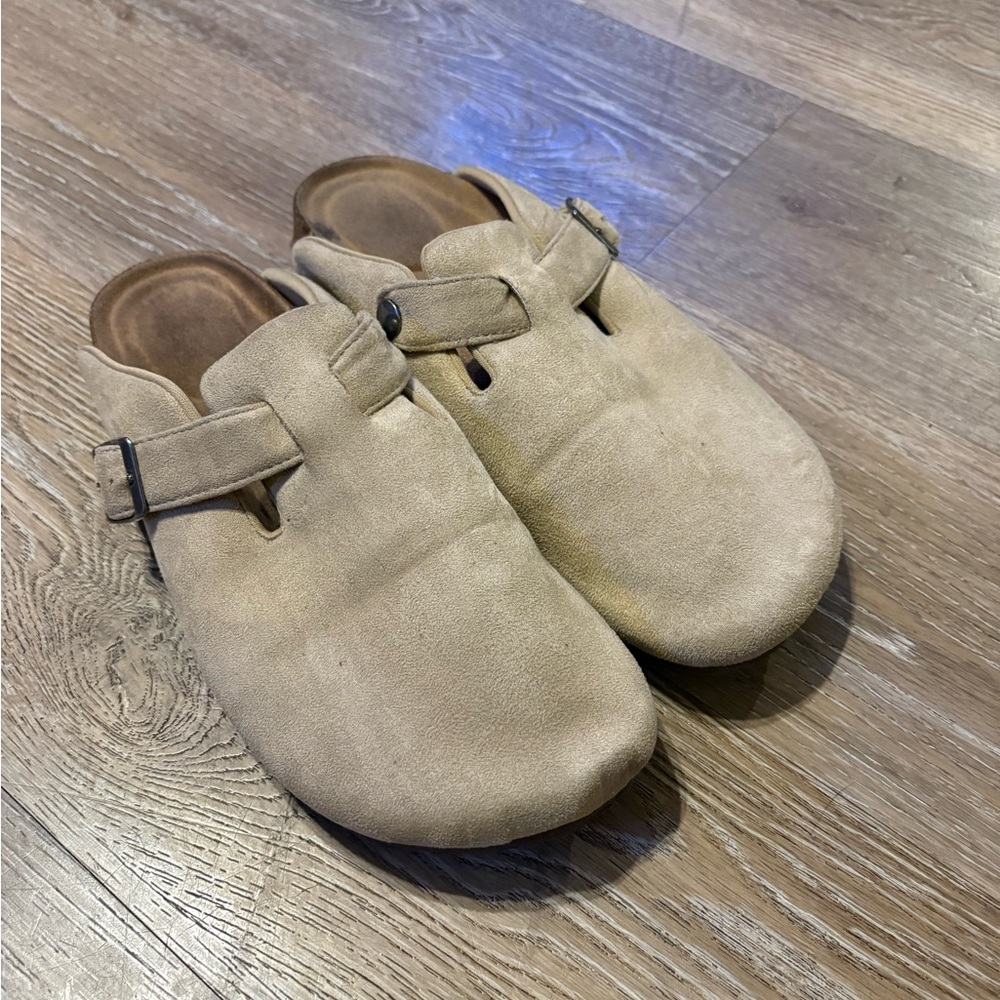 Tan Suede Clogs
